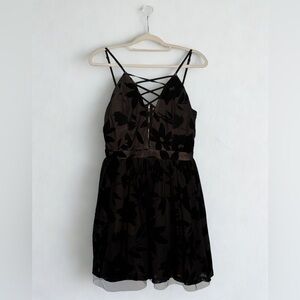 Black Velvet Floral Dress